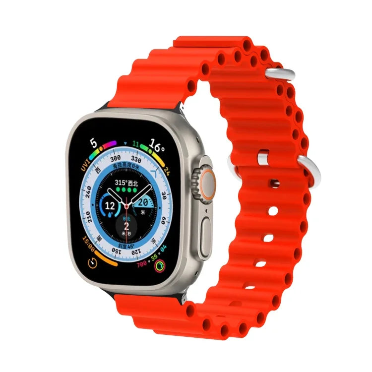 Dây đồng hồ silicone đầu kim loại Ocean, Dành cho Apple Watch Ultra 49mm / Series 8&7 45mm, Dành cho Apple Watch Series 8&7 41mm / SE 2&6&SE&5&4 40mm / 3&2&1 38mm