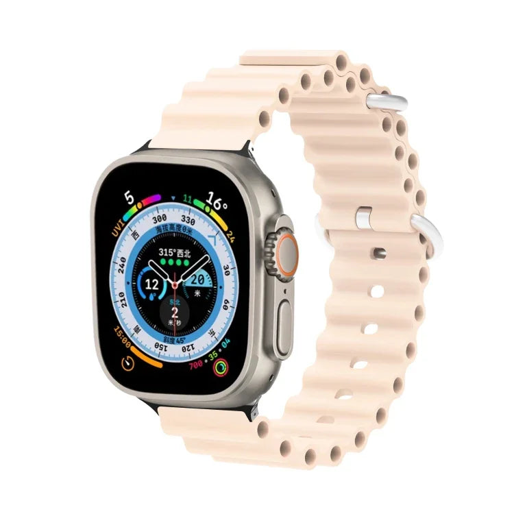 Dây đồng hồ silicone đầu kim loại Ocean, Dành cho Apple Watch Ultra 49mm / Series 8&7 45mm, Dành cho Apple Watch Series 8&7 41mm / SE 2&6&SE&5&4 40mm / 3&2&1 38mm