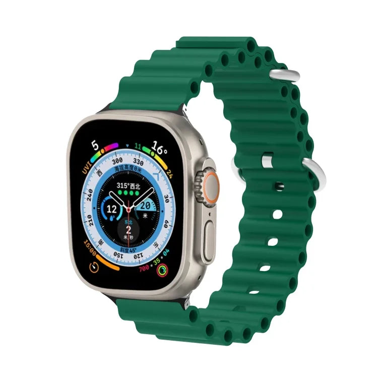 Dây đồng hồ silicone đầu kim loại Ocean, Dành cho Apple Watch Ultra 49mm / Series 8&7 45mm, Dành cho Apple Watch Series 8&7 41mm / SE 2&6&SE&5&4 40mm / 3&2&1 38mm