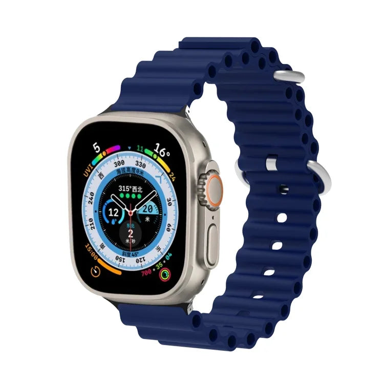 Dây đồng hồ silicone đầu kim loại Ocean, Dành cho Apple Watch Ultra 49mm / Series 8&7 45mm, Dành cho Apple Watch Series 8&7 41mm / SE 2&6&SE&5&4 40mm / 3&2&1 38mm