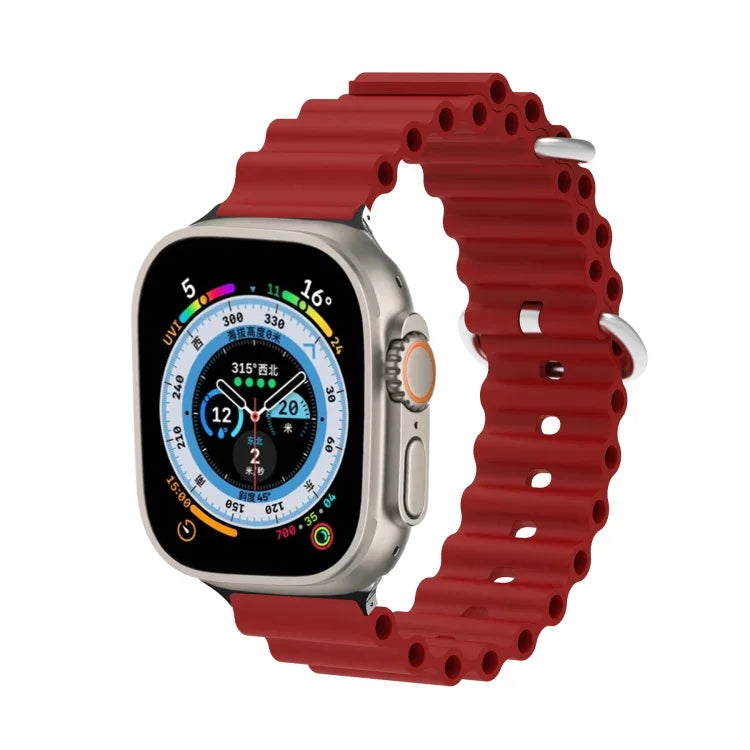 Dây đồng hồ silicone đầu kim loại Ocean, Dành cho Apple Watch Ultra 49mm / Series 8&7 45mm, Dành cho Apple Watch Series 8&7 41mm / SE 2&6&SE&5&4 40mm / 3&2&1 38mm