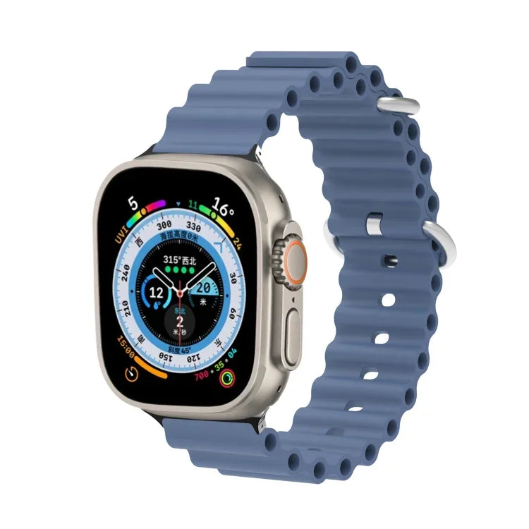 Dây đồng hồ silicone đầu kim loại Ocean, Dành cho Apple Watch Ultra 49mm / Series 8&7 45mm, Dành cho Apple Watch Series 8&7 41mm / SE 2&6&SE&5&4 40mm / 3&2&1 38mm