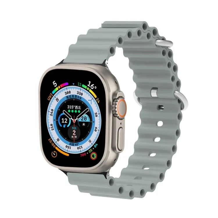 Dây đồng hồ silicone đầu kim loại Ocean, Dành cho Apple Watch Ultra 49mm / Series 8&7 45mm, Dành cho Apple Watch Series 8&7 41mm / SE 2&6&SE&5&4 40mm / 3&2&1 38mm