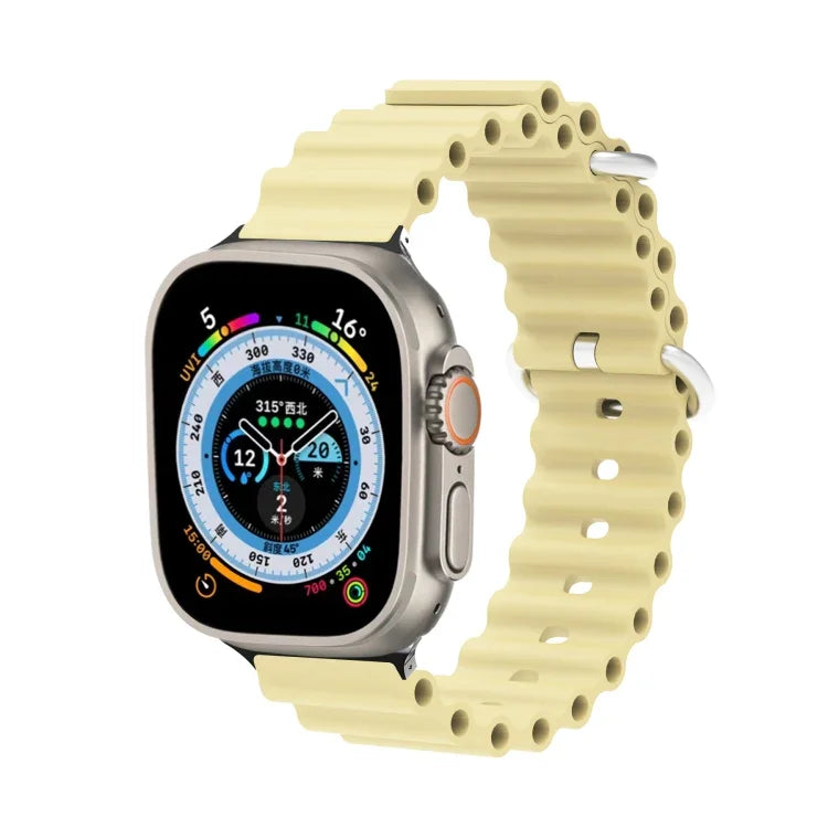 Dây đồng hồ silicone đầu kim loại Ocean, Dành cho Apple Watch Ultra 49mm / Series 8&7 45mm, Dành cho Apple Watch Series 8&7 41mm / SE 2&6&SE&5&4 40mm / 3&2&1 38mm