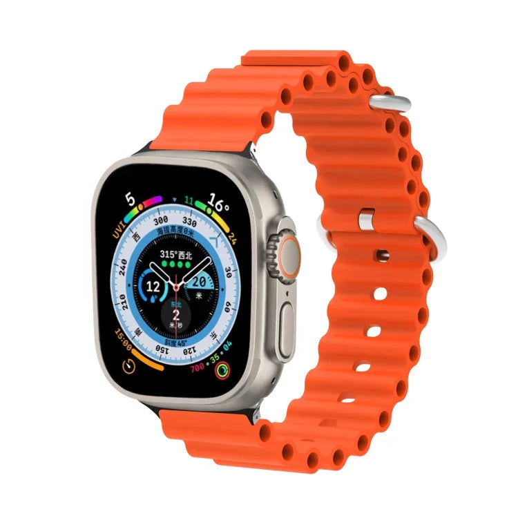 Dây đồng hồ silicone đầu kim loại Ocean, Dành cho Apple Watch Ultra 49mm / Series 8&7 45mm, Dành cho Apple Watch Series 8&7 41mm / SE 2&6&SE&5&4 40mm / 3&2&1 38mm
