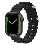 Dây đồng hồ silicone đầu kim loại Ocean, Dành cho Apple Watch Ultra 49mm / Series 8&7 45mm, Dành cho Apple Watch Series 8&7 41mm / SE 2&6&SE&5&4 40mm / 3&2&1 38mm