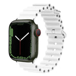 Dây đồng hồ silicone đầu kim loại Ocean, Dành cho Apple Watch Ultra 49mm / Series 8&7 45mm, Dành cho Apple Watch Series 8&7 41mm / SE 2&6&SE&5&4 40mm / 3&2&1 38mm