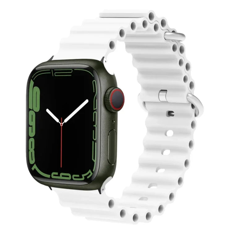Dây đồng hồ silicone đầu kim loại Ocean, Dành cho Apple Watch Ultra 49mm / Series 8&7 45mm, Dành cho Apple Watch Series 8&7 41mm / SE 2&6&SE&5&4 40mm / 3&2&1 38mm