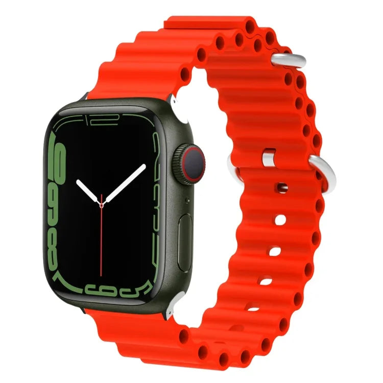 Dây đồng hồ silicone đầu kim loại Ocean, Dành cho Apple Watch Ultra 49mm / Series 8&7 45mm, Dành cho Apple Watch Series 8&7 41mm / SE 2&6&SE&5&4 40mm / 3&2&1 38mm