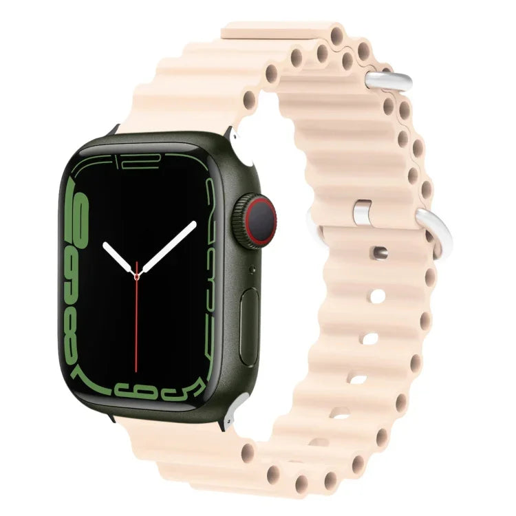 Dây đồng hồ silicone đầu kim loại Ocean, Dành cho Apple Watch Ultra 49mm / Series 8&7 45mm, Dành cho Apple Watch Series 8&7 41mm / SE 2&6&SE&5&4 40mm / 3&2&1 38mm