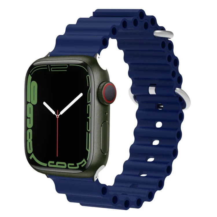 Dây đồng hồ silicone đầu kim loại Ocean, Dành cho Apple Watch Ultra 49mm / Series 8&7 45mm, Dành cho Apple Watch Series 8&7 41mm / SE 2&6&SE&5&4 40mm / 3&2&1 38mm