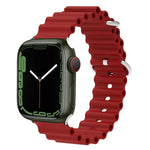 Dây đồng hồ silicone đầu kim loại Ocean, Dành cho Apple Watch Ultra 49mm / Series 8&7 45mm, Dành cho Apple Watch Series 8&7 41mm / SE 2&6&SE&5&4 40mm / 3&2&1 38mm