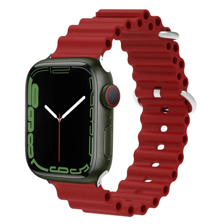 Dây đồng hồ silicone đầu kim loại Ocean, Dành cho Apple Watch Ultra 49mm / Series 8&7 45mm, Dành cho Apple Watch Series 8&7 41mm / SE 2&6&SE&5&4 40mm / 3&2&1 38mm