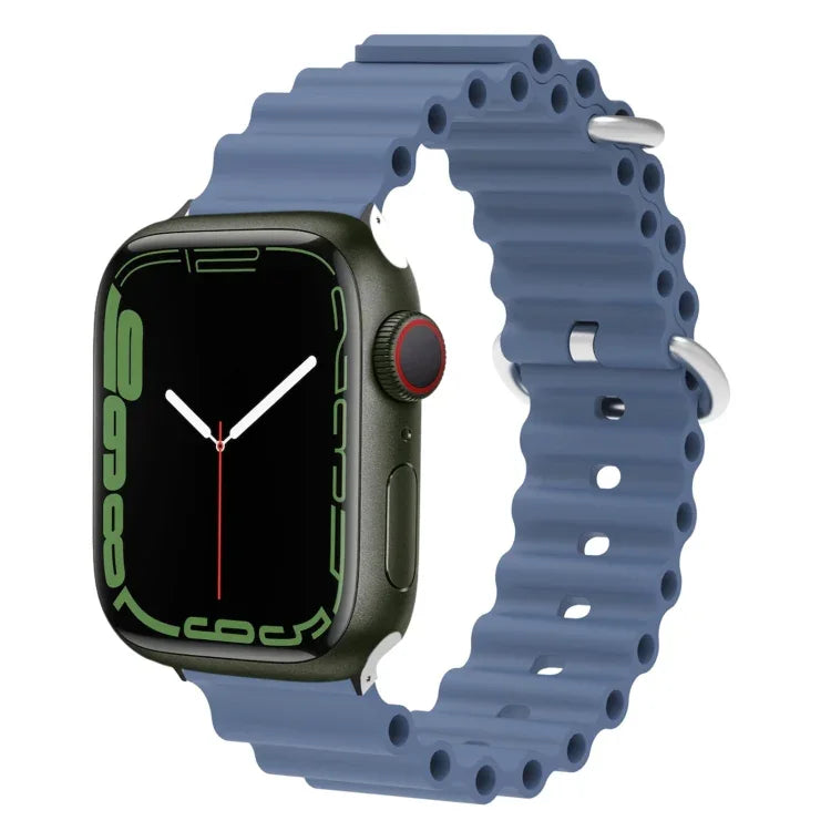 Dây đồng hồ silicone đầu kim loại Ocean, Dành cho Apple Watch Ultra 49mm / Series 8&7 45mm, Dành cho Apple Watch Series 8&7 41mm / SE 2&6&SE&5&4 40mm / 3&2&1 38mm