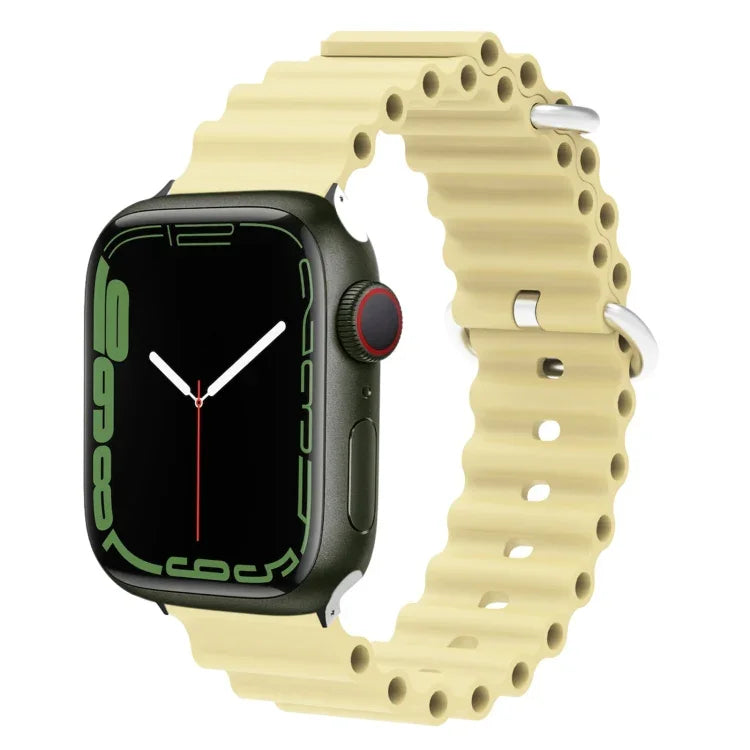 Dây đồng hồ silicone đầu kim loại Ocean, Dành cho Apple Watch Ultra 49mm / Series 8&7 45mm, Dành cho Apple Watch Series 8&7 41mm / SE 2&6&SE&5&4 40mm / 3&2&1 38mm