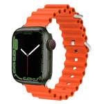 Dây đồng hồ silicone đầu kim loại Ocean, Dành cho Apple Watch Ultra 49mm / Series 8&7 45mm, Dành cho Apple Watch Series 8&7 41mm / SE 2&6&SE&5&4 40mm / 3&2&1 38mm