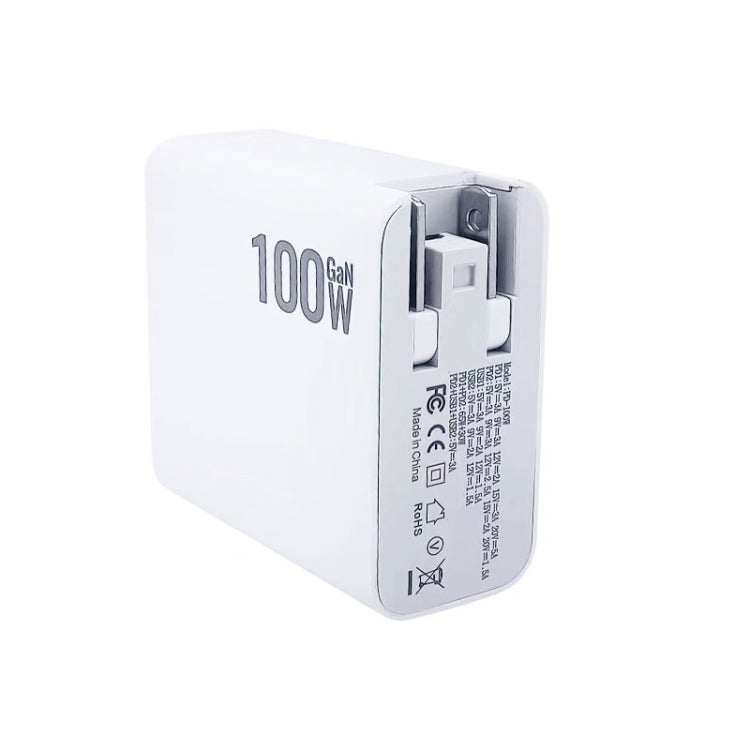 Bộ sạc đa cổng GaN 100W với 2 cổng USB + 2 cổng USB-C/Type-C kèm cáp dữ liệu Type-C dài 2m, phích cắm US, phích cắm US / EU, phích cắm US / UK, phích cắm US / AU, phích cắm US / EU / UK, phích cắm US / EU / UK / AU