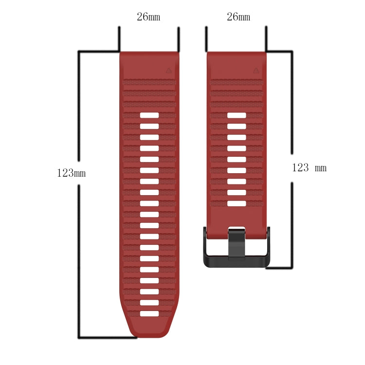 26mm Horizontal Texture Silicone Watch Band with Removal Tool, For Garmin Fenix 6X Sapphire, For Garmin Fenix 5X Sapphire, For Garmin Fenix 5X Plus, For Garmin Fenix 3, For Garmin Fenix 3 HR, For Garmin Fenix 3 Sapphire