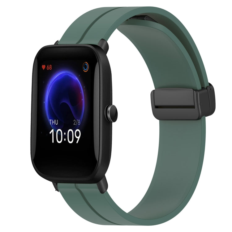20mm Solid Color Magnetic Clasp Silicone Watch Band, For Amazfit Pop