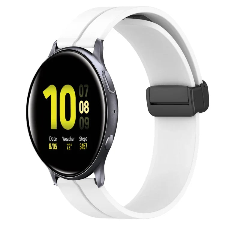 Dây đồng hồ silicone màu trơn khóa nam châm 20mm, cho Samsung Galaxy Watch Active2 44mm, cho Samsung Galaxy Watch 42mm