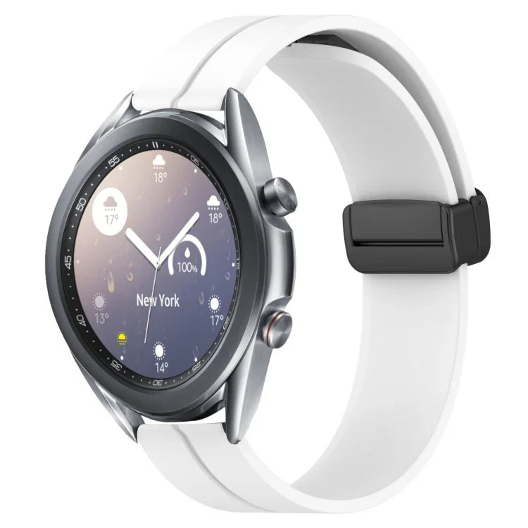Dây đồng hồ silicone khóa nam châm màu trơn 22mm, cho Samsung Galaxy Watch3 45mm, cho Samsung Galaxy Watch 46mm, cho Samsung Gear S3 Classic, cho Samsung Gear S3 Frontier