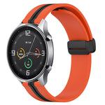 22mm Folding Magnetic Clasp Silicone Watch Band, For Xiaomi MI Watch Color