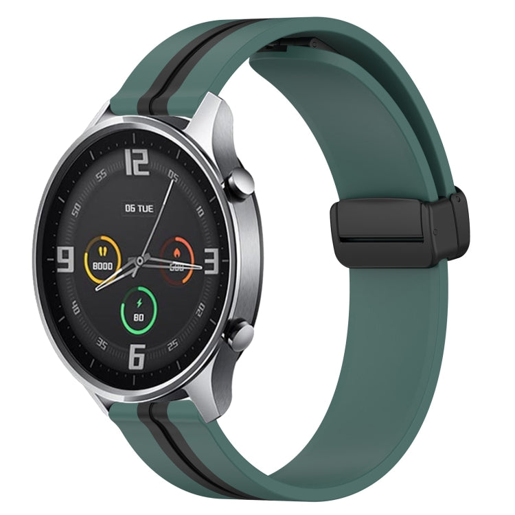 22mm Folding Magnetic Clasp Silicone Watch Band, For Xiaomi MI Watch Color