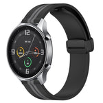 22mm Folding Magnetic Clasp Silicone Watch Band, For Xiaomi MI Watch Color