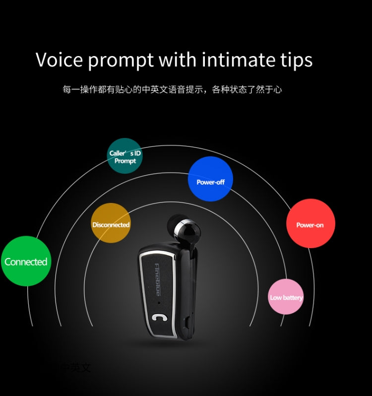 Tai nghe Bluetooth in-ear stereo không dây Fineblue F-V3 Bluetooth 4.1 mini, màu đen, trắng, vàng