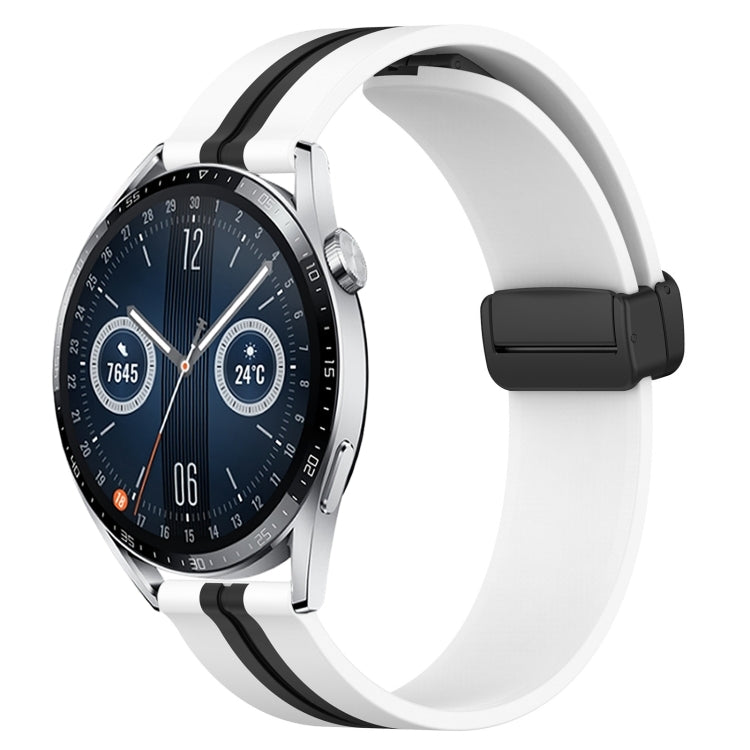 22mm Folding Magnetic Clasp Silicone Watch Band, For Huawei Watch GT3 Pro 46mm, For Huawei Watch GT3 46mm, For Huawei Watch GT Runner, For Huawei Watch 3
