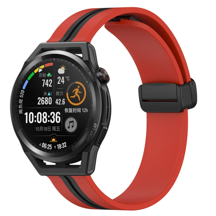 22mm Folding Magnetic Clasp Silicone Watch Band, For Huawei Watch GT3 Pro 46mm, For Huawei Watch GT3 46mm, For Huawei Watch GT Runner, For Huawei Watch 3