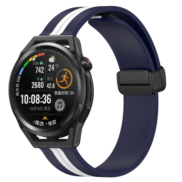 22mm Folding Magnetic Clasp Silicone Watch Band, For Huawei Watch GT3 Pro 46mm, For Huawei Watch GT3 46mm, For Huawei Watch GT Runner, For Huawei Watch 3