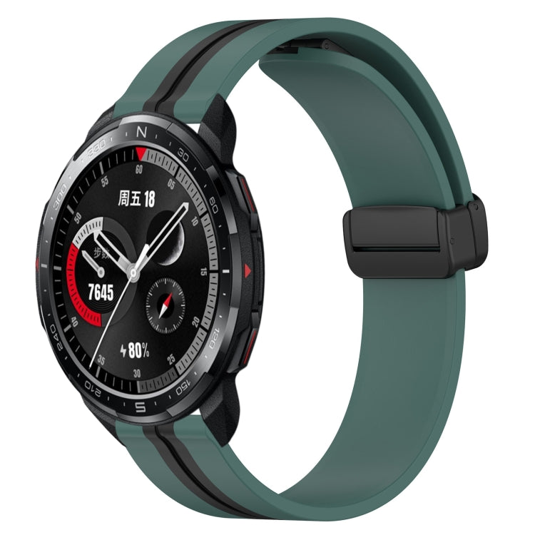 22mm Folding Magnetic Clasp Silicone Watch Band, For Honor Watch GS 3, For Honor Watch GS Pro, For Honor Magic Watch 2 46mm, For Honor Watch Dream