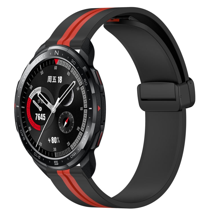 22mm Folding Magnetic Clasp Silicone Watch Band, For Honor Watch GS 3, For Honor Watch GS Pro, For Honor Magic Watch 2 46mm, For Honor Watch Dream