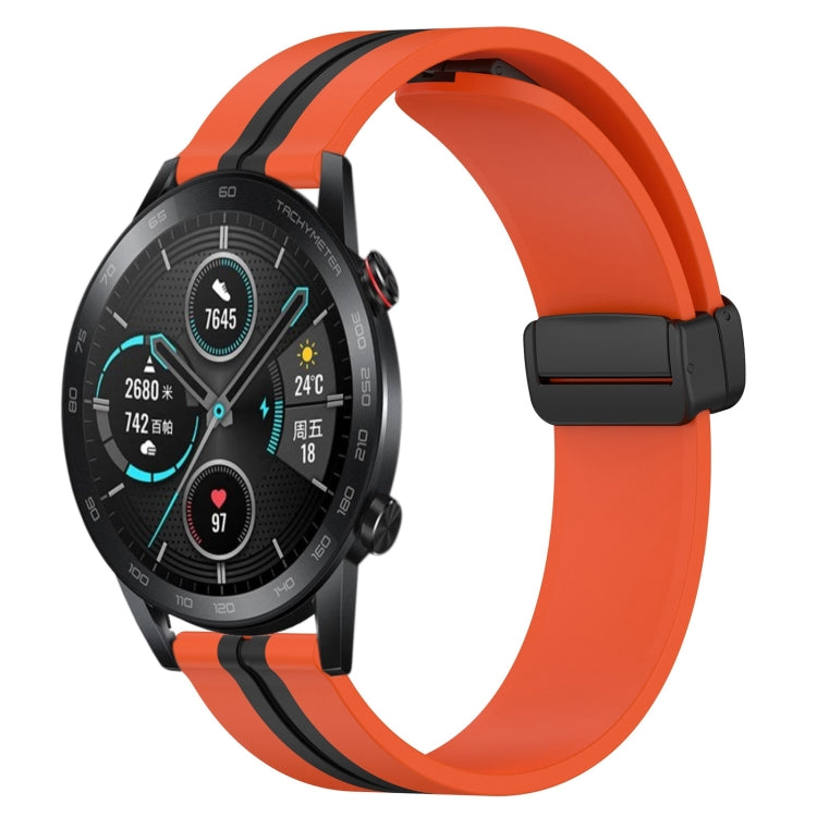 22mm Folding Magnetic Clasp Silicone Watch Band, For Honor Watch GS 3, For Honor Watch GS Pro, For Honor Magic Watch 2 46mm, For Honor Watch Dream