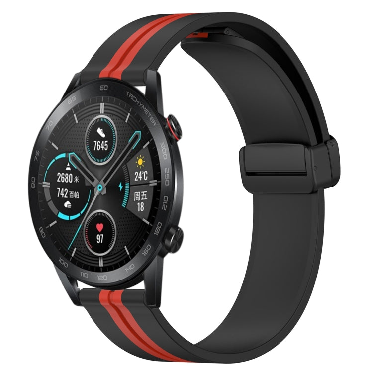 22mm Folding Magnetic Clasp Silicone Watch Band, For Honor Watch GS 3, For Honor Watch GS Pro, For Honor Magic Watch 2 46mm, For Honor Watch Dream