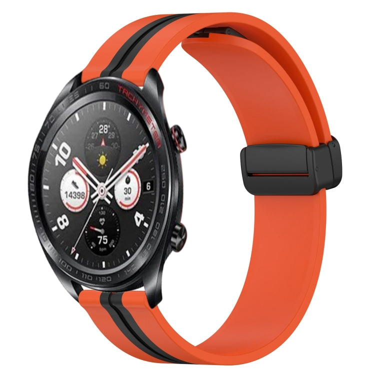 22mm Folding Magnetic Clasp Silicone Watch Band, For Honor Watch GS 3, For Honor Watch GS Pro, For Honor Magic Watch 2 46mm, For Honor Watch Dream