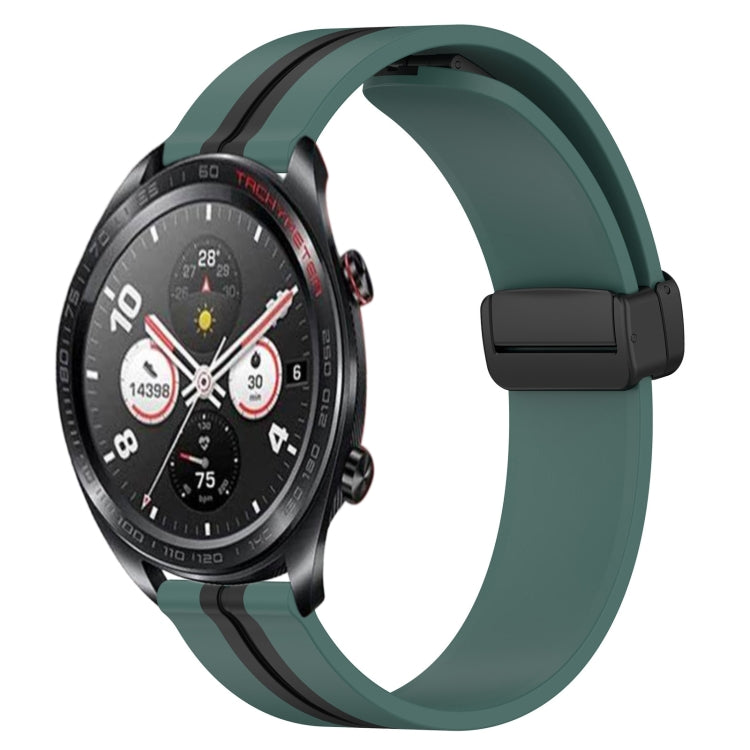 22mm Folding Magnetic Clasp Silicone Watch Band, For Honor Watch GS 3, For Honor Watch GS Pro, For Honor Magic Watch 2 46mm, For Honor Watch Dream