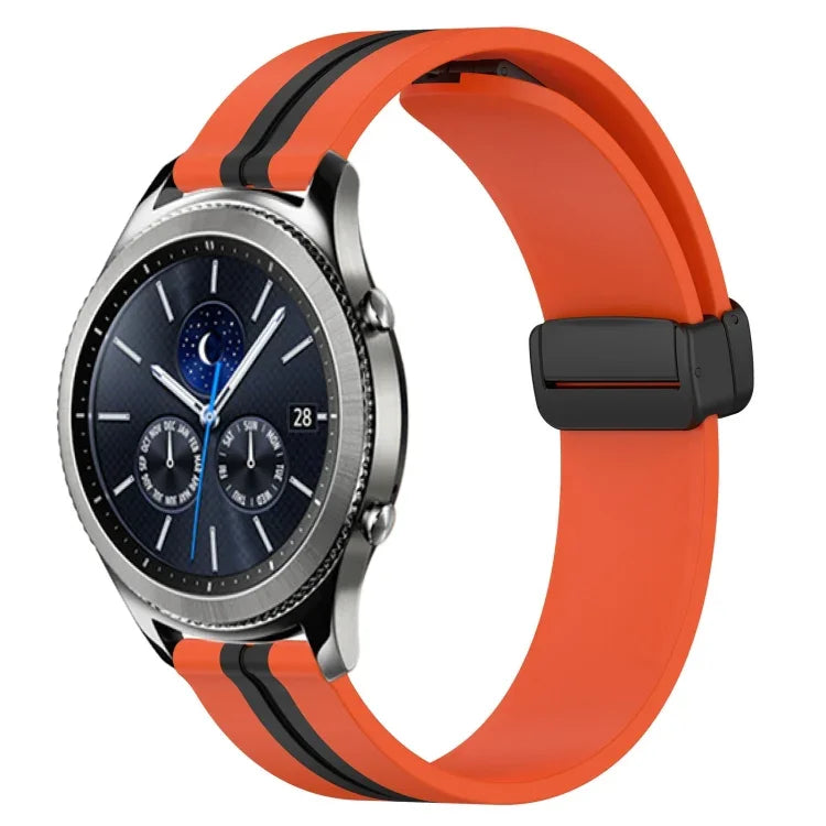 Dây đồng hồ silicone khóa nam châm gập 22mm, cho Samsung Galaxy Watch3 45mm, cho Samsung Galaxy Watch 46mm, cho Samsung Gear S3 Classic, cho Samsung Gear S3 Frontier