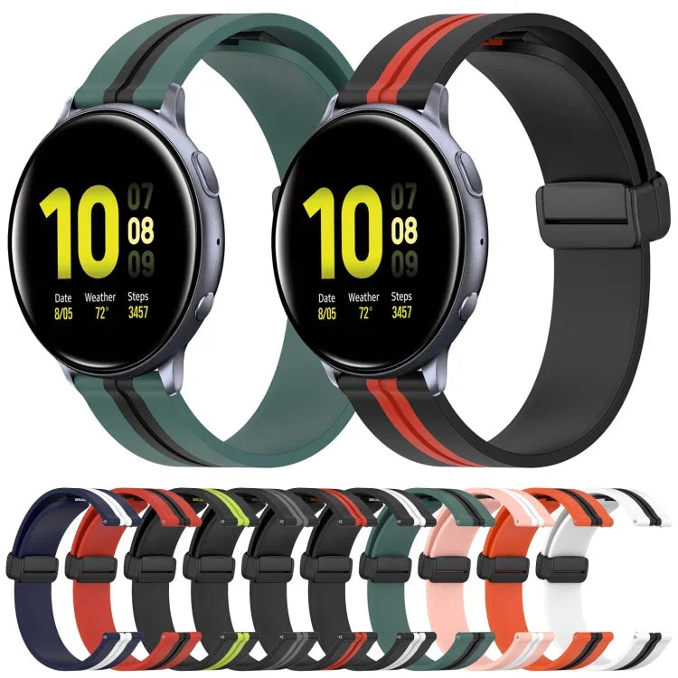 Dây đồng hồ silicone khóa nam châm gập 20mm, cho Samsung Galaxy Watch Active 2 40mm, cho Samsung Galaxy Watch Active 2 44mm, cho Samsung Galaxy Watch 42mm