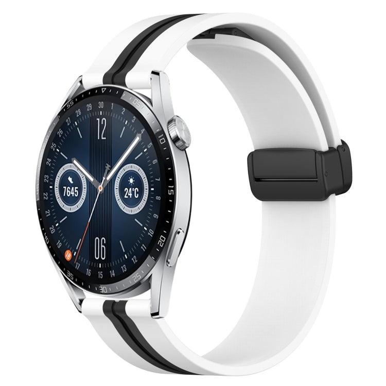 20mm Folding Magnetic Clasp Silicone Watch Band, For Huawei Watch GT3 Pro 43mm, For Huawei Watch GT3 42mm, For Huawei Watch GT2 42mm, For Huawei Watch 2