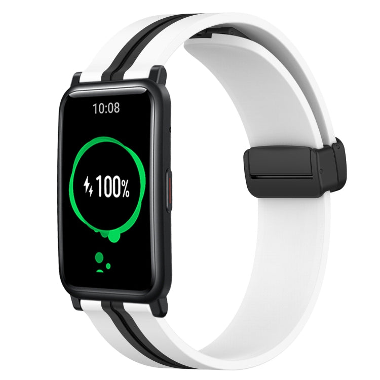 20mm Folding Magnetic Clasp Silicone Watch Band, For Honor Watch ES, For Honor MagicWatch2 42mm