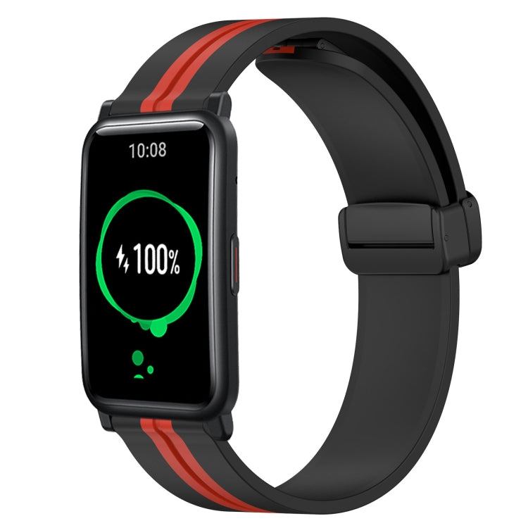 20mm Folding Magnetic Clasp Silicone Watch Band, For Honor Watch ES, For Honor MagicWatch2 42mm