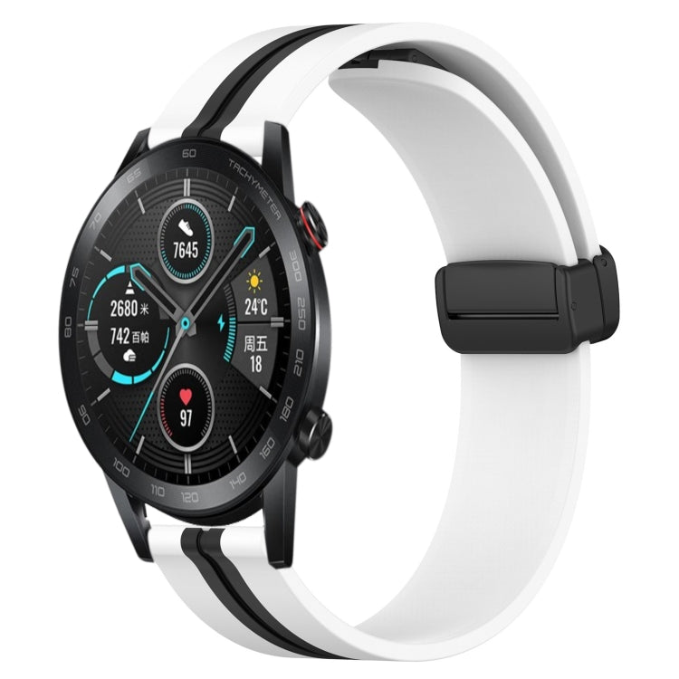 20mm Folding Magnetic Clasp Silicone Watch Band, For Honor Watch ES, For Honor MagicWatch2 42mm