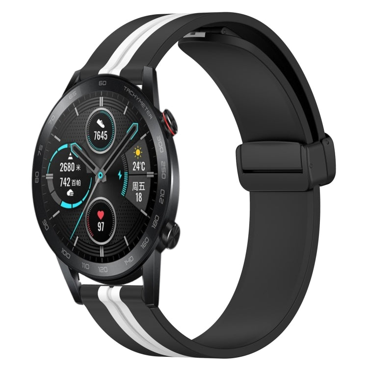 20mm Folding Magnetic Clasp Silicone Watch Band, For Honor Watch ES, For Honor MagicWatch2 42mm