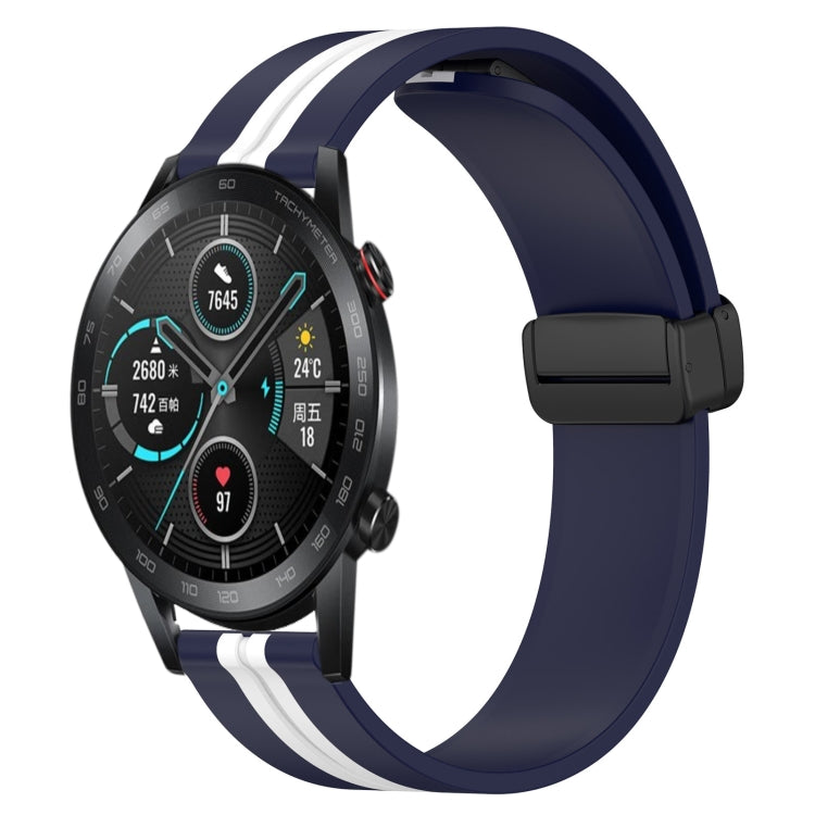 20mm Folding Magnetic Clasp Silicone Watch Band, For Honor Watch ES, For Honor MagicWatch2 42mm