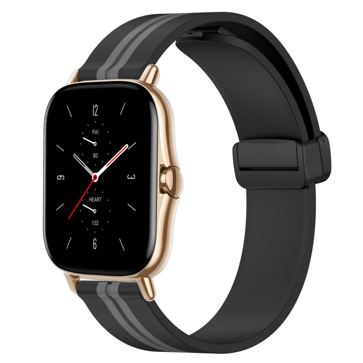 20mm Folding Magnetic Clasp Silicone Watch Band, For Amazfit GTS 4, For Amazfit GTS 3, For Amazfit GTS 2 Mini, For Amazfit GTS 2