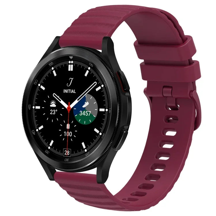 Dây đồng hồ silicone màu trơn họa tiết chấm sóng 20mm, Dành cho Samsung Galaxy Watch 4 Classic 42mm, Dành cho Samsung Galaxy Watch 4 Classic 46mm, Dành cho Samsung Galaxy Watch Active 2 40mm, Dành cho Samsung Galaxy Watch Active 2 44mm