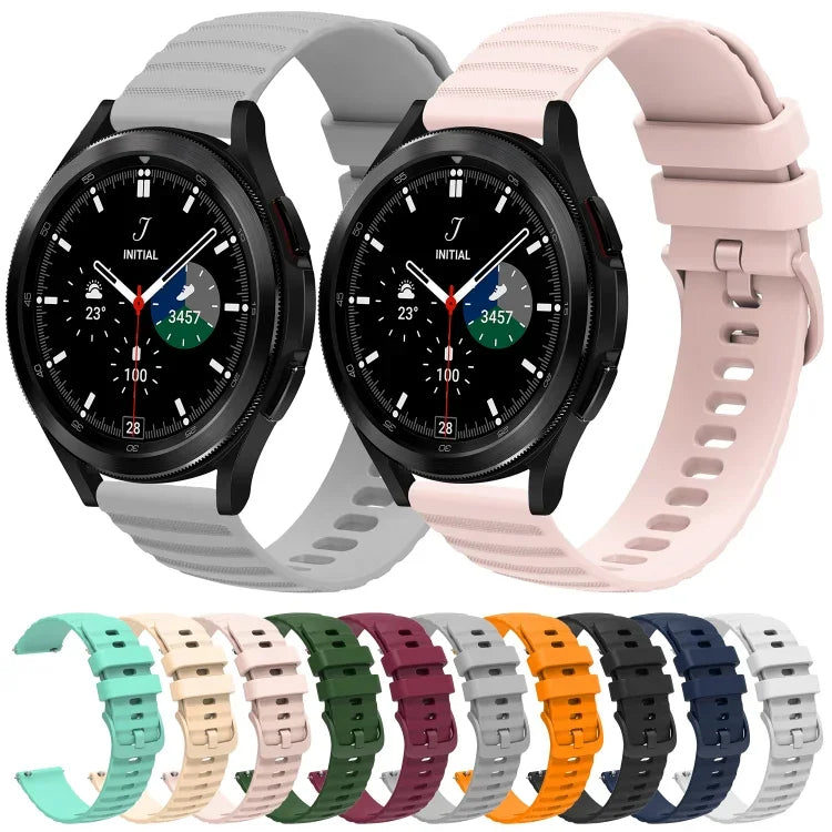 Dây đồng hồ silicone màu trơn họa tiết chấm sóng 20mm, Dành cho Samsung Galaxy Watch 4 Classic 42mm, Dành cho Samsung Galaxy Watch 4 Classic 46mm, Dành cho Samsung Galaxy Watch Active 2 40mm, Dành cho Samsung Galaxy Watch Active 2 44mm