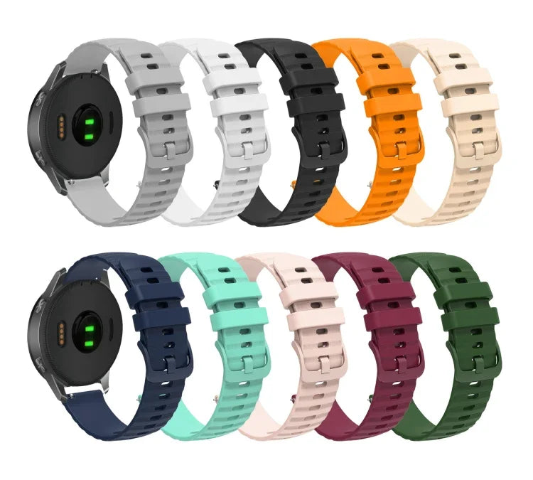 Dây đồng hồ silicone màu trơn họa tiết chấm sóng 20mm, Dành cho Samsung Galaxy Watch 4 Classic 42mm, Dành cho Samsung Galaxy Watch 4 Classic 46mm, Dành cho Samsung Galaxy Watch Active 2 40mm, Dành cho Samsung Galaxy Watch Active 2 44mm